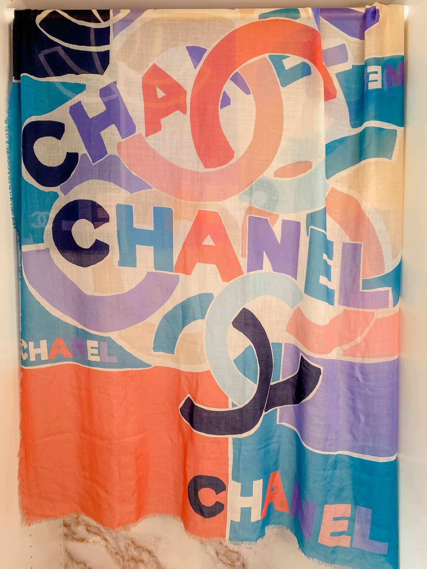 Chanel Stole (Blue/Red)