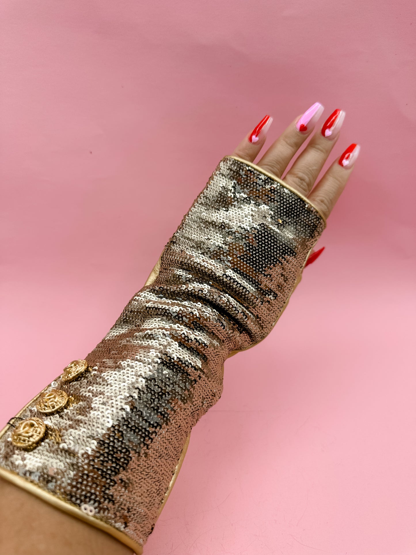 Chanel Gold Sequin Gloves